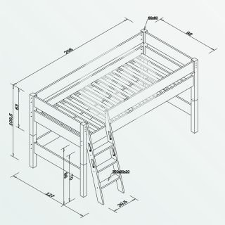 Relita Kim Halbhochbett Bemaßung